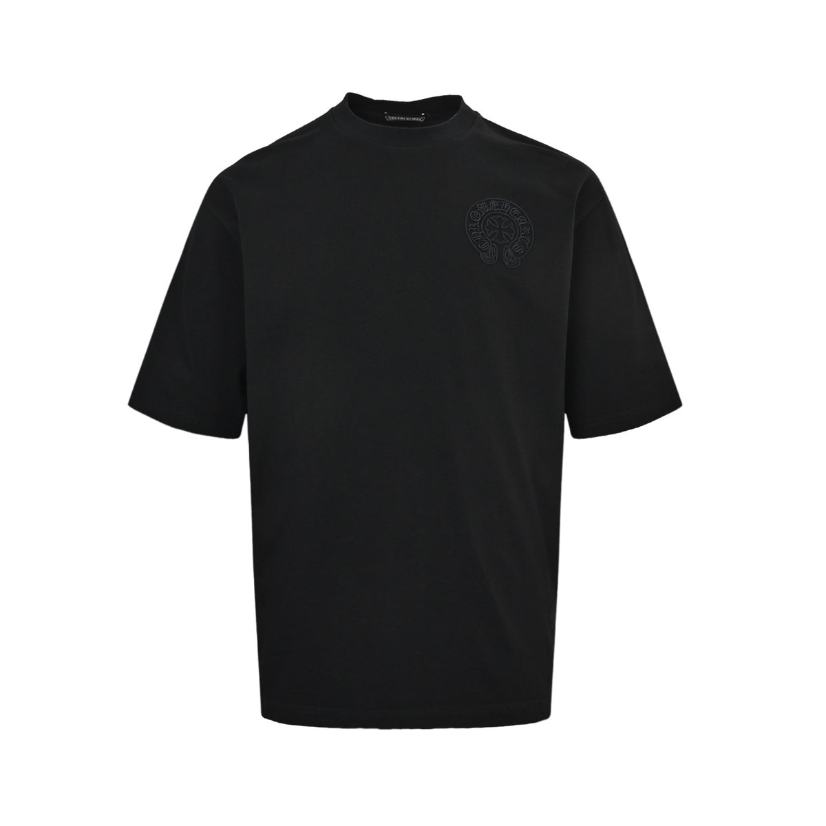 Chrome Hearts/Chrome Heart Dark Pattern Sanskrit Scroll Embroidered Short Sleeves