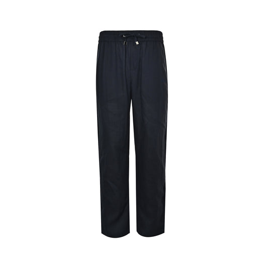 LORO PIANA LP three-color linen solid color drawstring casual trousers