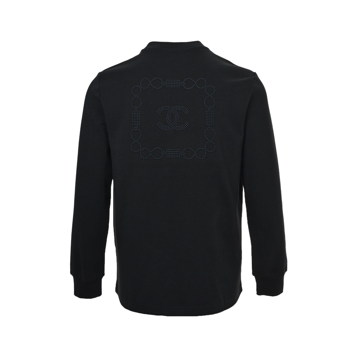 Chanel 25Fw dark pattern double C polka dot embroidery long-sleeved T-shirt