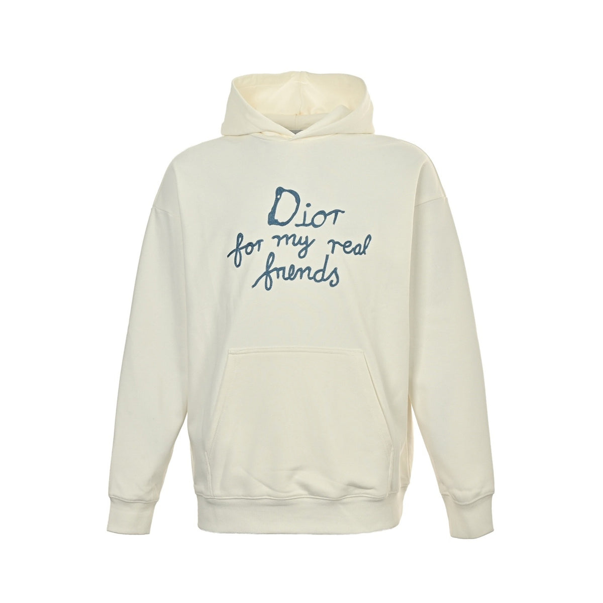 Dior 25Fw letter slogan embroidered hooded sweatshirt