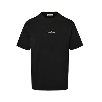 Stone Island compass coordinates printed short-sleeved shirt