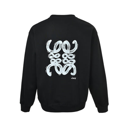 Loewe/Luo Yiwei chalk letter logo logo round neck sweatshirt