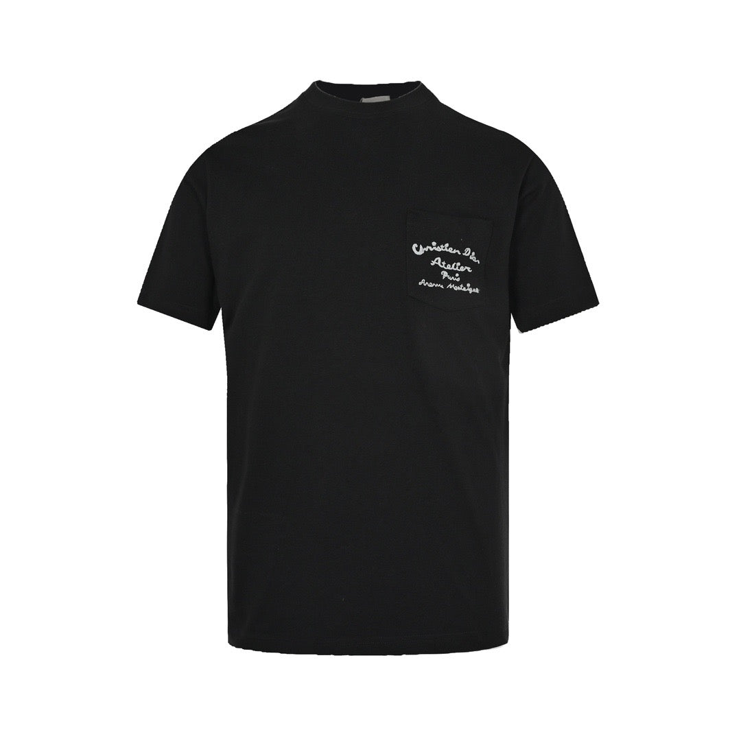 Dior 23ss pocket signature embroidered short sleeves