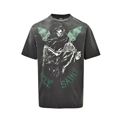 SAINT MICHAEL skull devil angel print short sleeves
