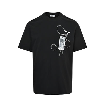 OFF WHITE CO VIRGIL 24ss digital headphones arrow print short sleeves