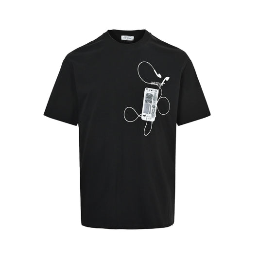 OFF WHITE CO VIRGIL 24ss digital headphones arrow print short sleeves