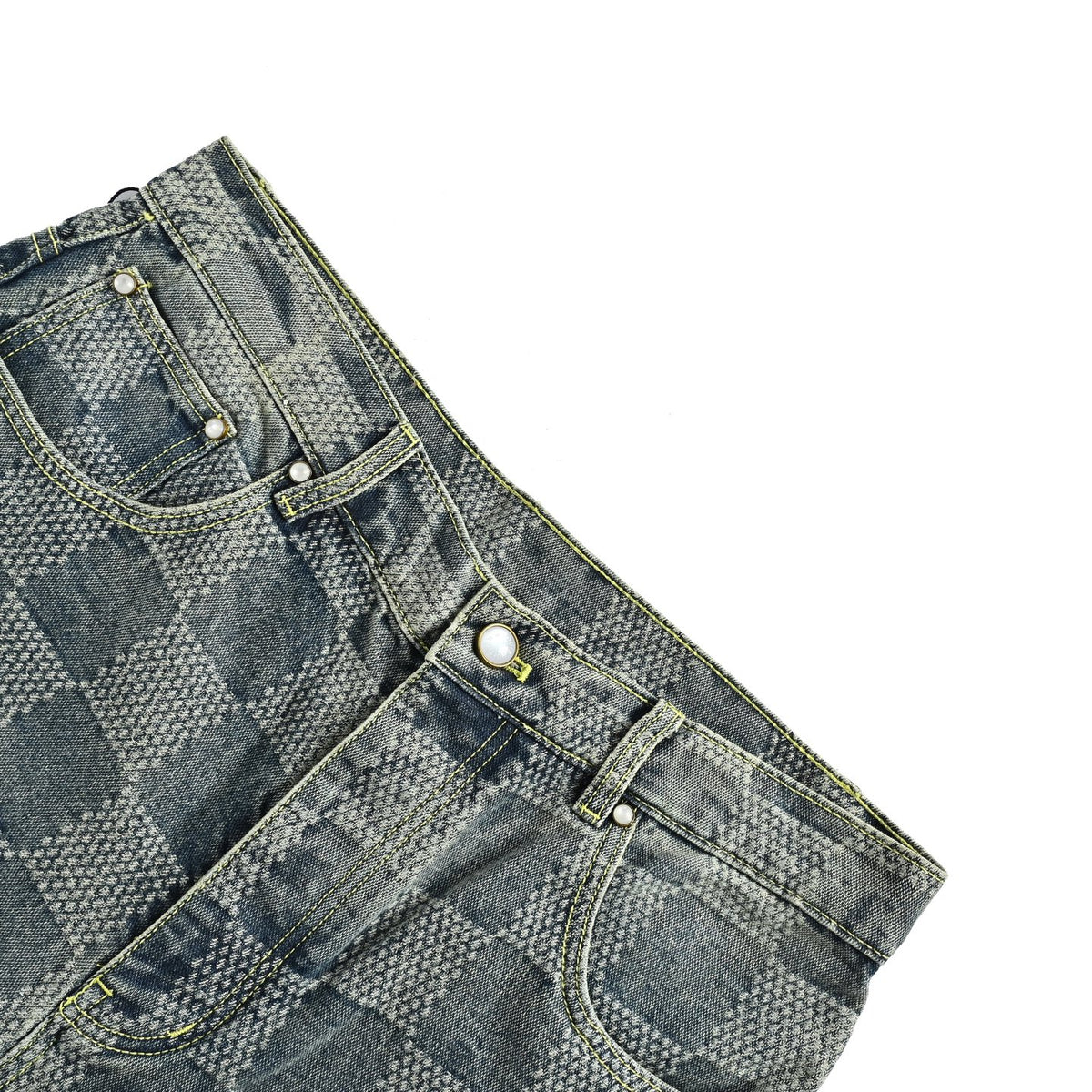 Louis Vuitton all-over checkerboard denim shorts