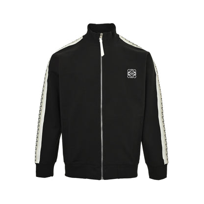 Loewe/Luo Yiwei 25Fw threaded webbing stitching logo embroidery suit zipper jacket