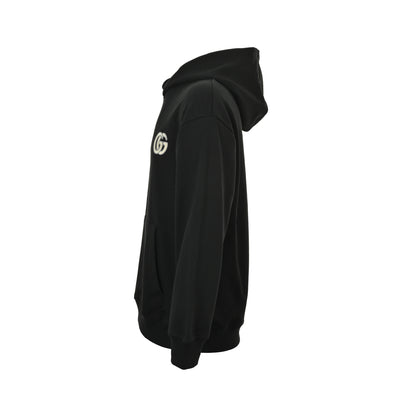 Gucci 25Fw simple double G embroidered hooded sweatshirt