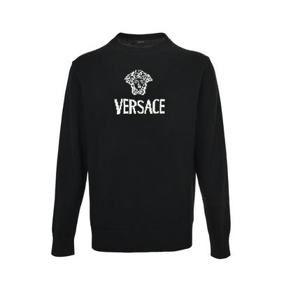 VERSACE logo jacquard knitted sweater