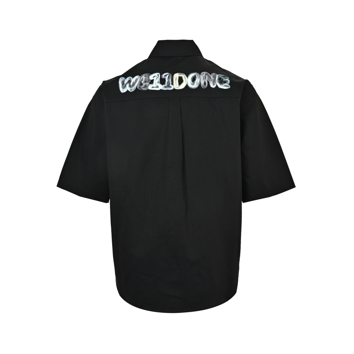 We11 Done short-sleeved shirt with colorful letter print on the back