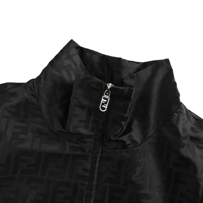 Fendi dark pattern all-over printed stand collar nylon jacket