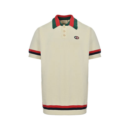 Gucci Double G embroidery stitching Polo knitted short sleeves on the chest