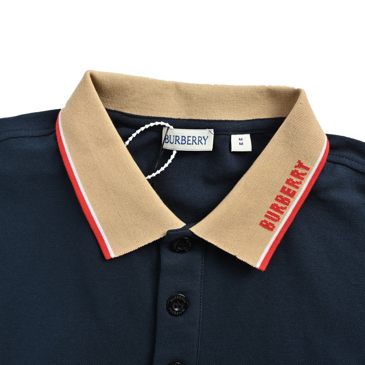 Burberry 25ss War Horse Embroidered Neck Jacquard Polo Short Sleeve (Navy Blue)