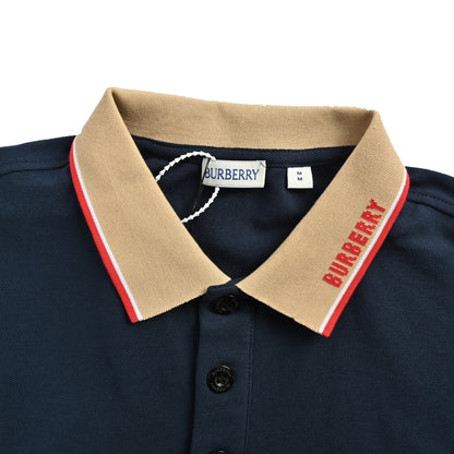 Burberry 25ss War Horse Embroidered Neck Jacquard Polo Short Sleeve (Navy Blue)
