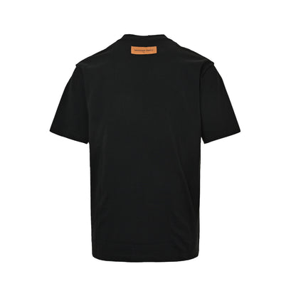 LouisVuitton/Louis Vuitton star small label LV embroidered logo short sleeves