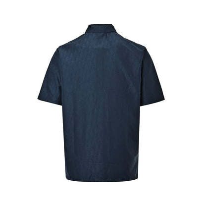 Dior old flower all over printed dark pattern jacquard suit short-sleeved shirt