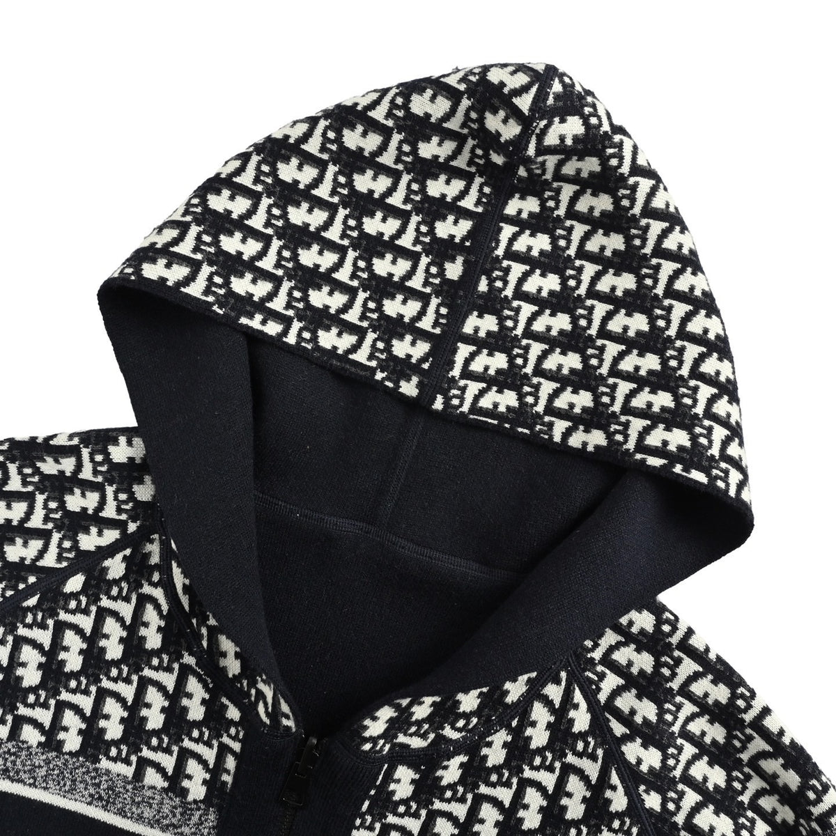 Dior 23Fw Oblique old flower jacquard knitted cashmere reversible jacket