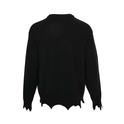 SAINT MICHAEL joint KLF letter jacquard crew neck sweater