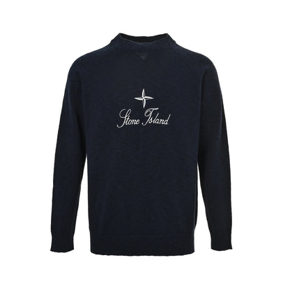 Stone Island embroidered logo crew neck sweater