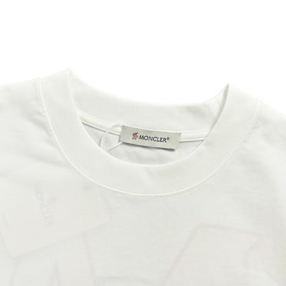 Moncler/muzzled back large M patch embroidered round neck short sleeves