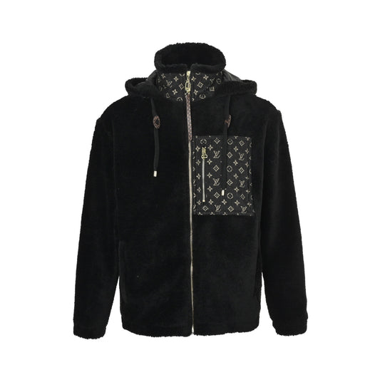 Louis Vuitton presbyopic denim patch lamb wool jacket