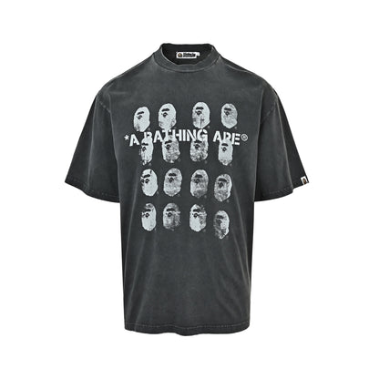 Bape full printed ape head short sleeves