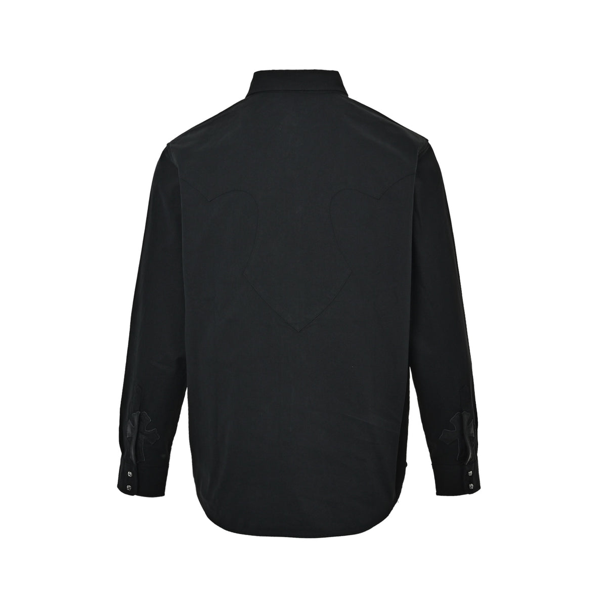 Chrome Hearts cuffs cross leather label long-sleeved shirt