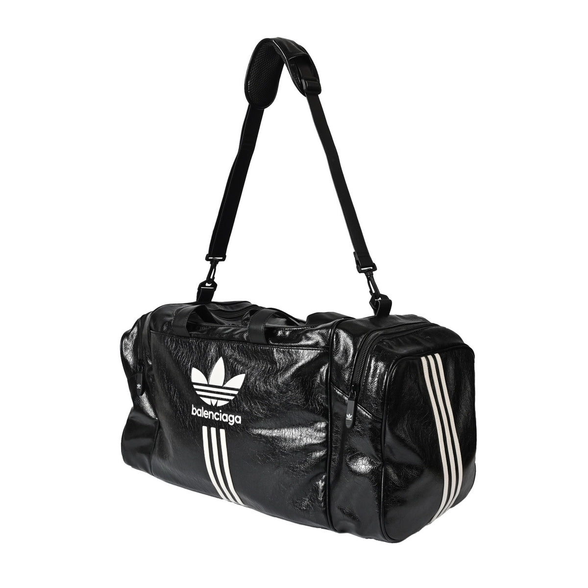 Balenciaga Balenciaga adidas Adidas clover letter three stripes distressed fine-grained leather handbag travel bag