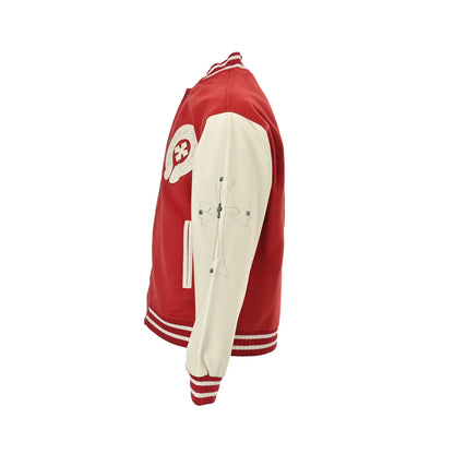 ChromeHearts/Chrome Heart cross-leather stitching baseball uniform jacket