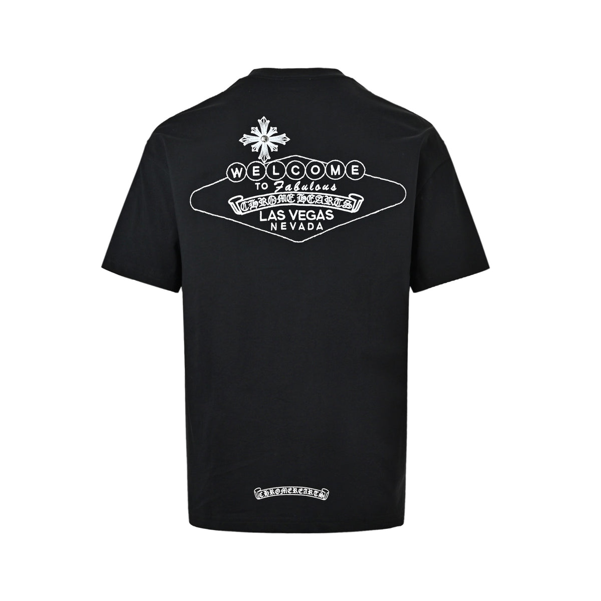 Chrome Hearts/Chrome Heart Sanskrit Cross Round Neck Short Sleeve