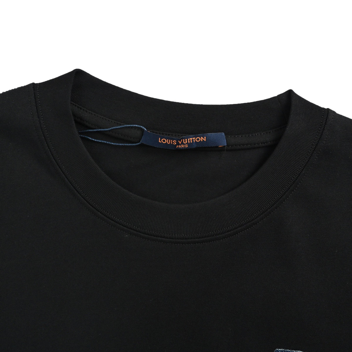 Louis Vuitton 26ss denim patch presbyopic letter embroidered short sleeves