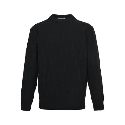 Dior 25Fw presbyopia dark pattern jacquard crew neck sweater