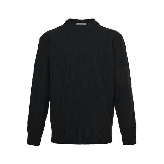 Dior 25Fw presbyopia dark pattern jacquard crew neck sweater