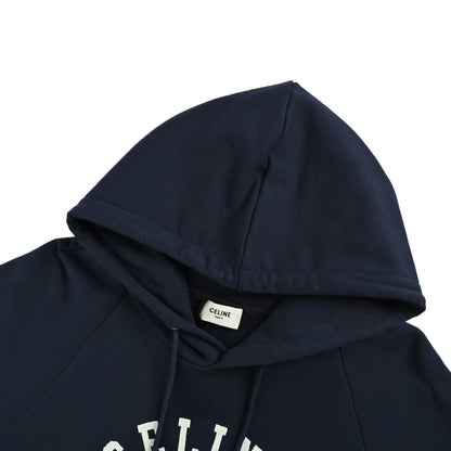 Celine 25Fw embroidered letter logo hooded sweatshirt