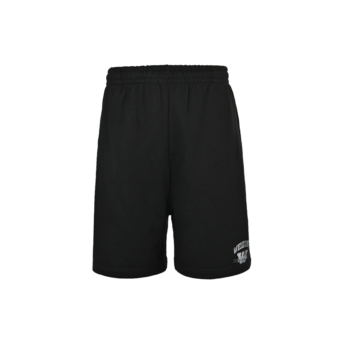 We11 Done logo pattern elastic waist shorts