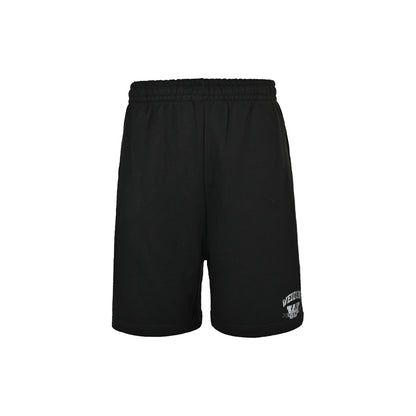 We11 Done logo pattern elastic waist shorts