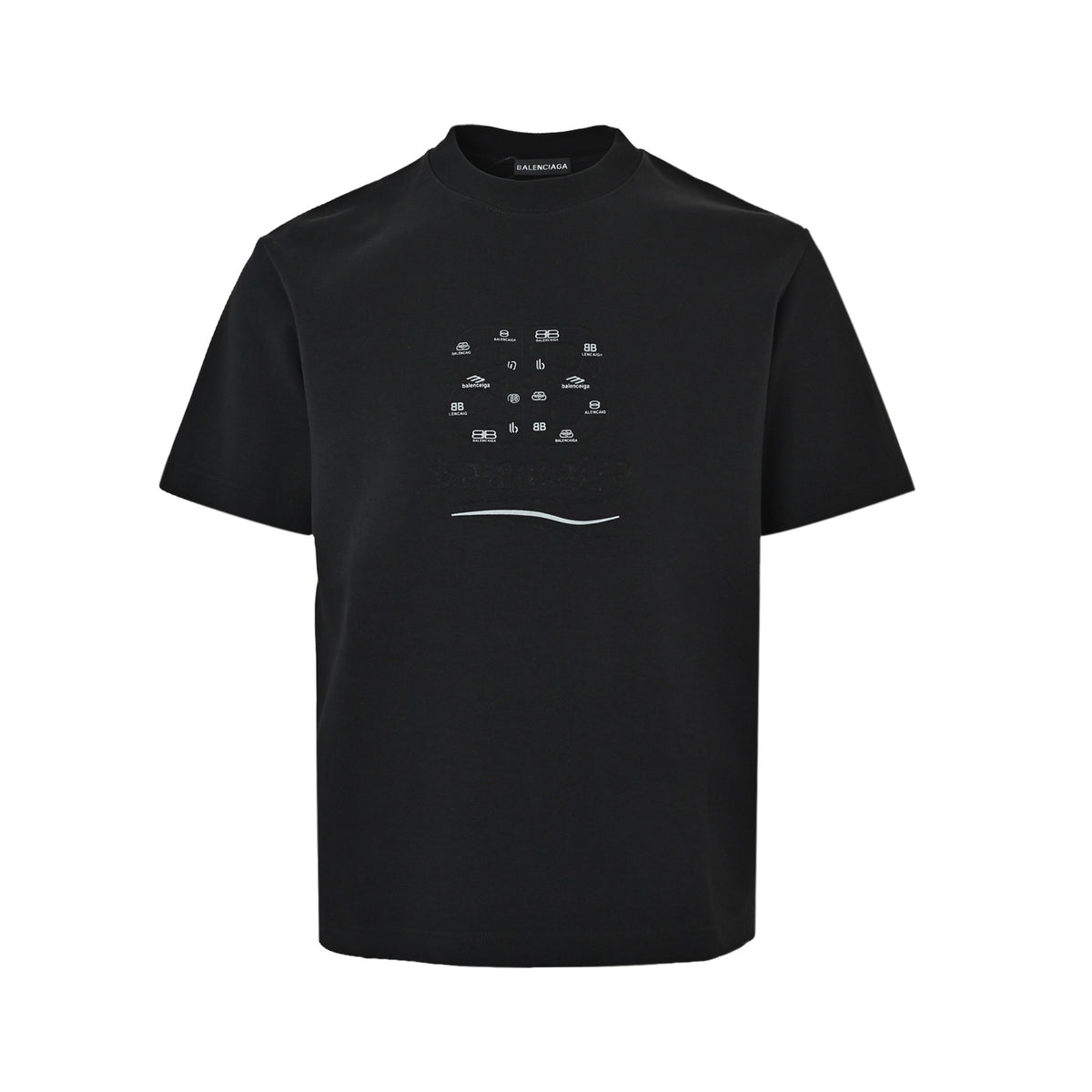 Balenciaga/Balanciaga laser wave letters misaligned round neck short sleeves