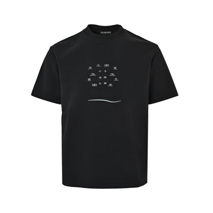 Balenciaga/Balanciaga laser wave letters misaligned round neck short sleeves