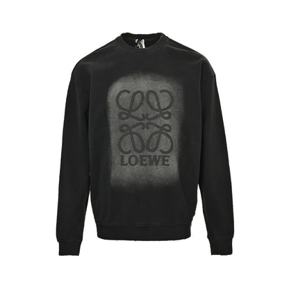 Loewe/Luo Yiwei 24Fw gradient washed printed round neck sweatshirt
