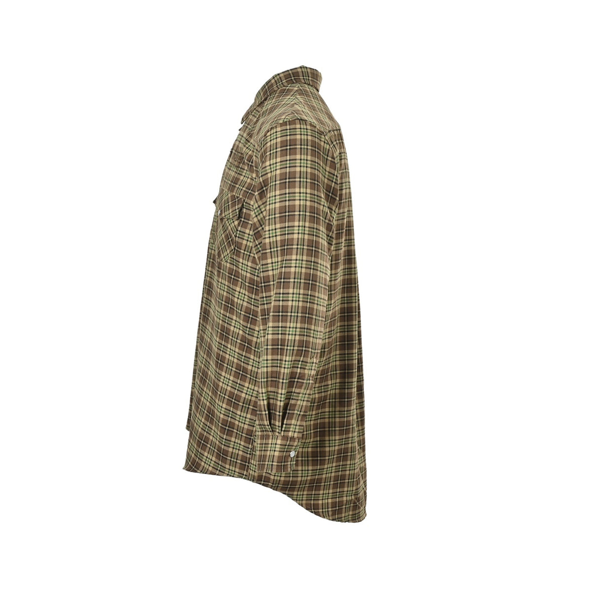 Miu Miu green plaid single-breasted long-sleeved shirt