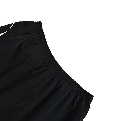 Acne Studios black and white patchwork embroidered shorts