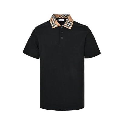 Burberry collar plaid Polo short sleeves
