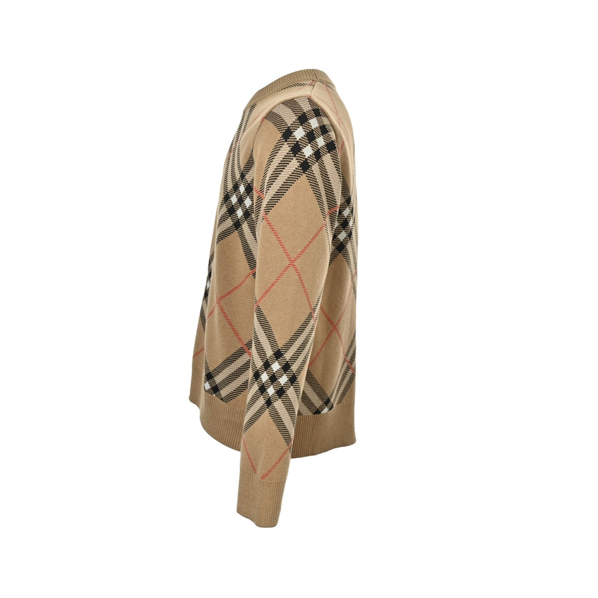 Burberry 24Fw diagonal plaid round neck knitted sweater