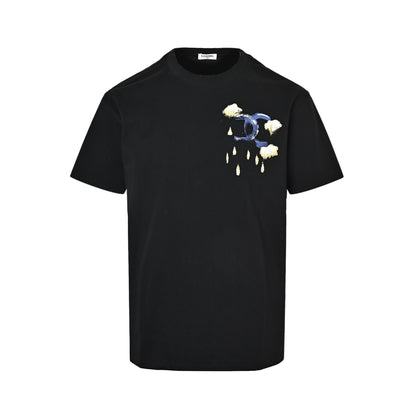 Chanel hand-painted double C printed short sleeves