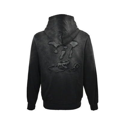 Louis Vuitton cloud logo cut patch embroidery washed hooded sweatshirt