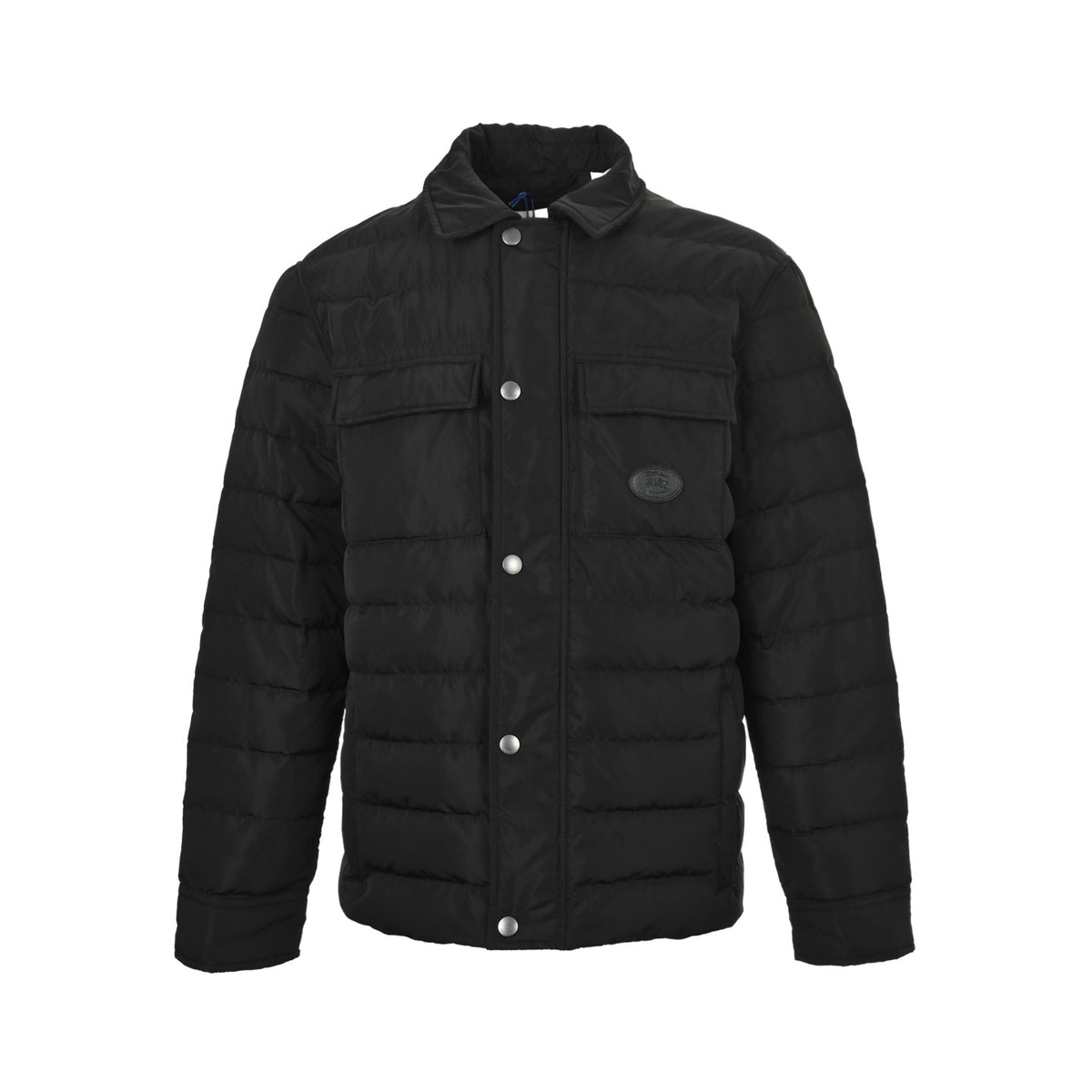 Burberry leather patch pocket lapel down jacket