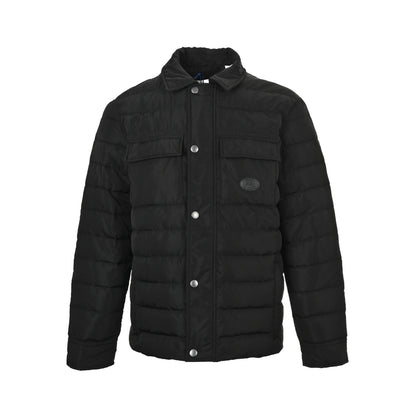 Burberry leather patch pocket lapel down jacket
