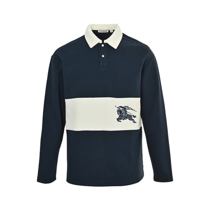 Burberry 25Fw spliced ​​war horse lapel Polo long sleeves