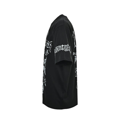 Balenciaga letters are printed all over with breathable graffiti short sleeves